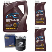 MotoröL Set Mannol 10W-40 Ceramic Pro 7 Liter + ÖLfilter FüR Citroen Xm Peugeot