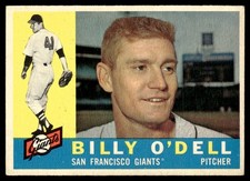 1960 Topps Baseball Card Billy O'Dell San Francisco Giants #303 EX+