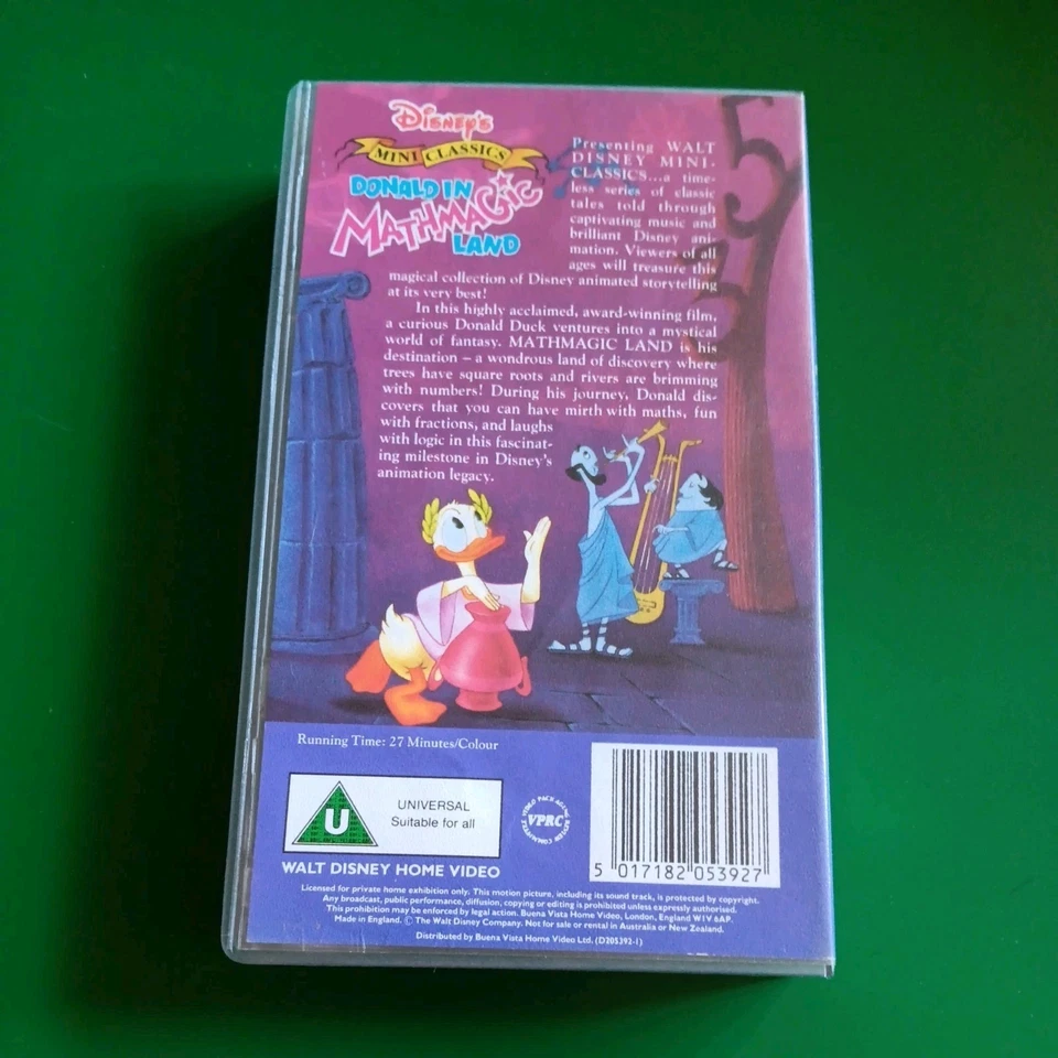 Donald In Mathmagic Land VHS Disney Mini Classics Duck Video TESTED - Image 2 of 3