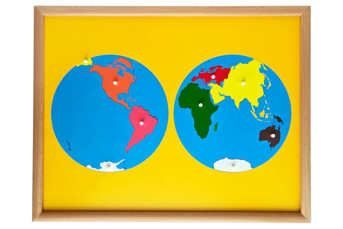 Puzzle Map of World Parts - MONTESSORI GEOGRAPHY MATERIALS | eBay