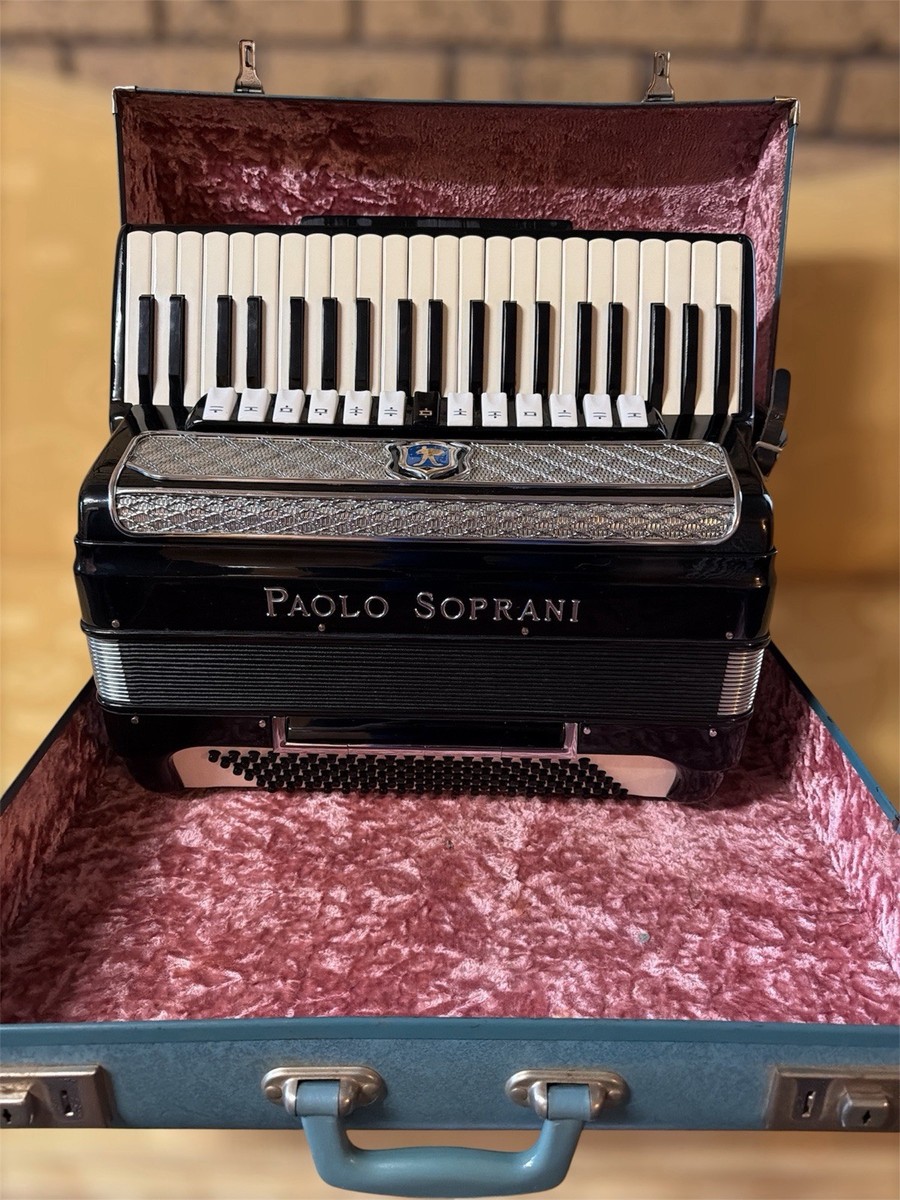 Paolo Soprani Blue Badge Piano Accordion 41/120 Black + Hard Case