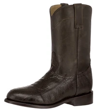 Mens Western Wear Boots Brown Genuine Ostrich Leg Skin Leather Roper Size 13.5