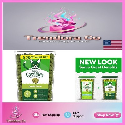 Natural Dental Treats For Cats - Catnip Flavor, 9.75 oz for Fresh Breath