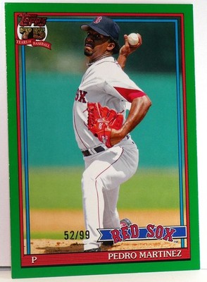 2026 Topps PEDRO MARTINEZ #T91-75 Boston Red Sox GREEN BORDER #52/99 1991 Style