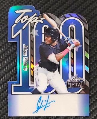 2025 Leaf Metal Jaison Chourio Top 100 Refractor /25 AUTO Rookie Guardians #TJC1