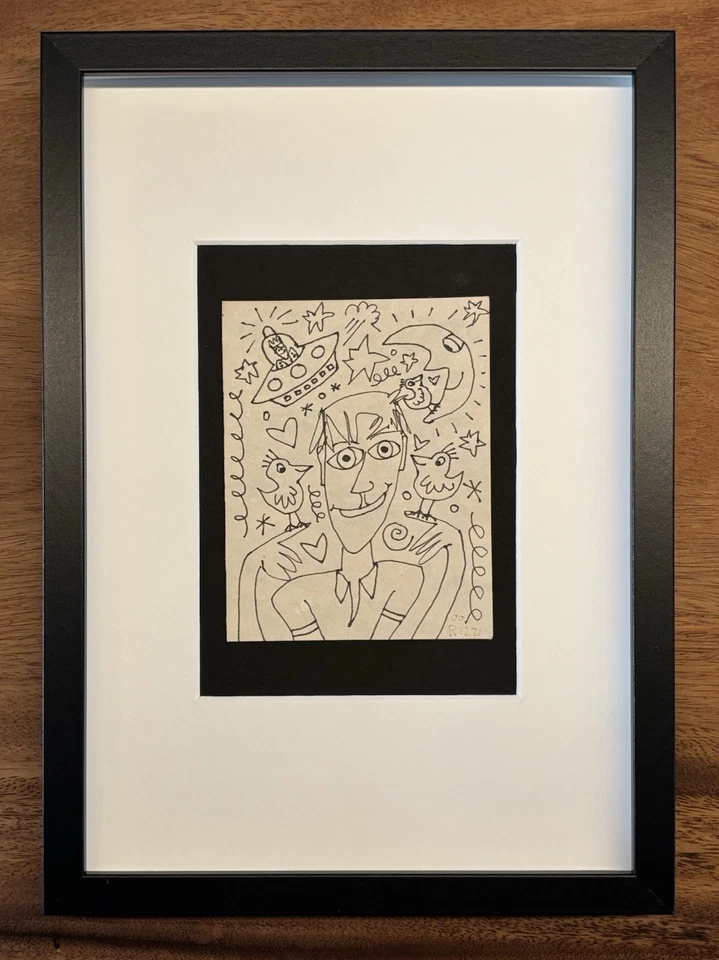 James Rizzi original Zeichnung, Unikat „ohne Titel“, handsigniert, 2000, gerahmt - Bild 3 von 4