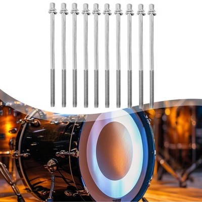 10 Pieces Bass Drum Tension Rods 110mm Easy Installation Iron Music Instrument