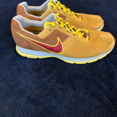 Nike Zoom Moire Mens Wheat Gold Team Red Running Shoes 316801-761 Size 9.5