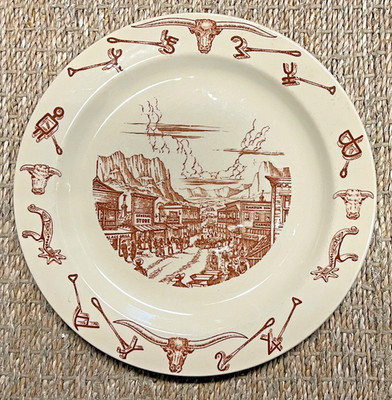Vintage 1950s Wallace China EL RANCHO Pattern 10 1/2'' Dinner Plate