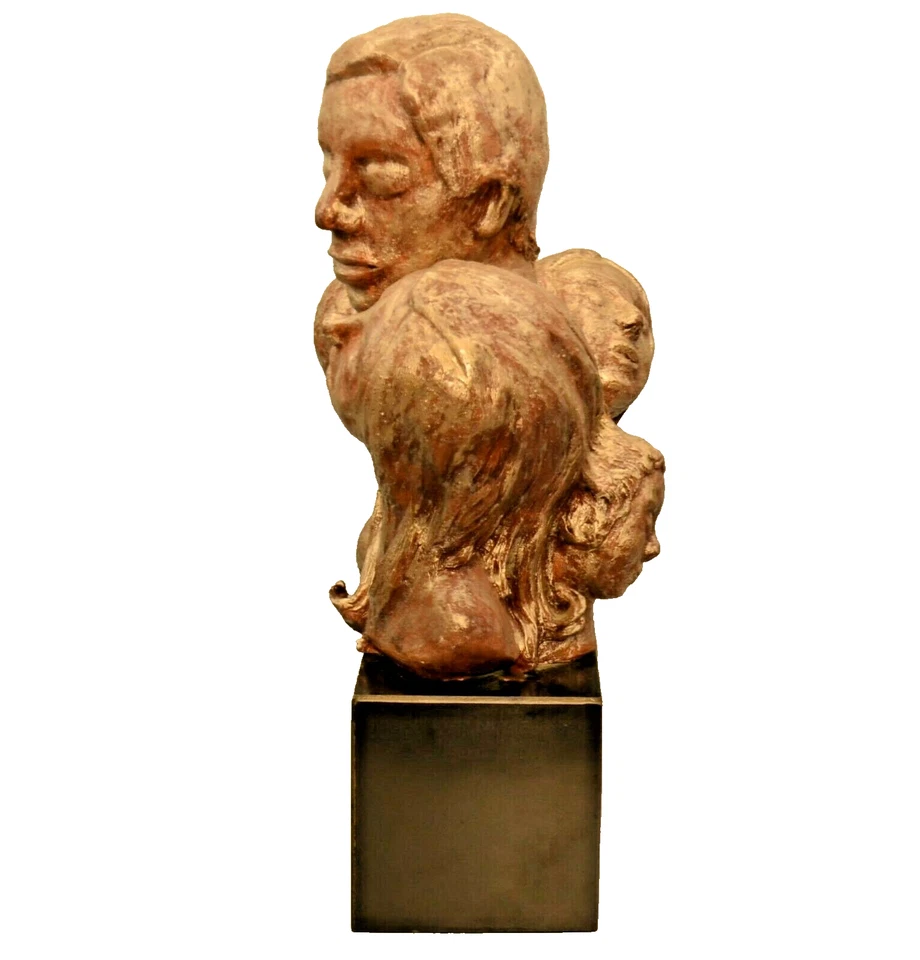 MARGIE Original Vintage Signed FELICITY Family Figure Sculpture Head Bust Statue - Image 3 of 4