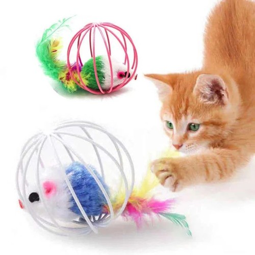 Indoor Play Interactive Cat Toys Cage Mouse Toys Cat Teaser Toy Pet Supplies UK