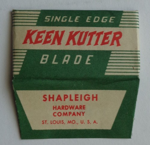 Vintage Razor Blade KEEN KUTTER Green/WhiteSingle Edge - RARE- One ...
