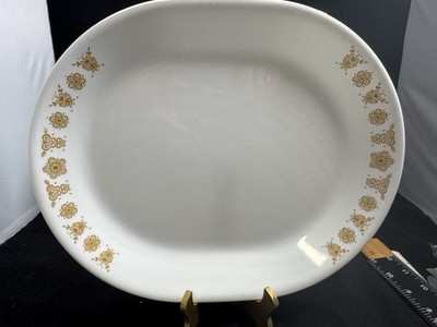 Pyrex Corning Corelle Butterfly Gold Serving 12'' Platter Vintage