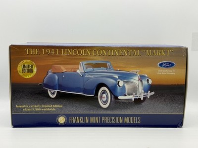 1/24 Franklin Mint 1941 Lincoln Continental Mark I Limited Ed Blue w/Box