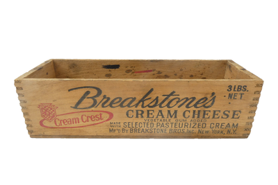 Vintage Used Wood Wooden Breakstone's Cream Cheese New York