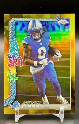 2025 Topps Chrome - Jahmyr Gibbs #FS-10 Future Stars Yellow Refractor /275