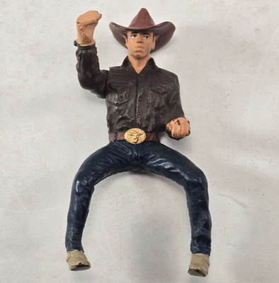 Schleich HORSE RIDER COWBOY Rodeo Man Retired 2015 Movable Arm Brown Shirt Hat