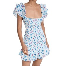 LoveShackFancy Size XS Deep Cotton Candy Blue Liberty Print Smocked Kodie Dress