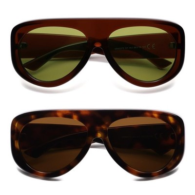 Herjour Trendy Aviator Sunglasses Womens Mens Retro 90S Rectangle Wrap Shades