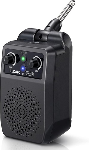 LEKATO Mini Electric Guitar Amp 5W, Portable Bluetooth with Black