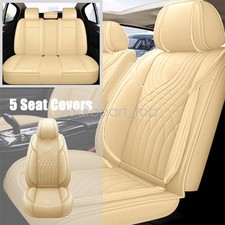 Luxury Leather Car Seat Covers 5-seats Full Set Front Rear Universal Cushion Mat Luxury Leather Car Seat Covers 5-seats Full Set Front Rear Universal Cushion Mat