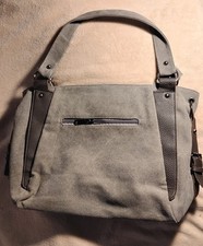 Large gray canvas purse