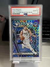 2020 Panini Mosaic Luka Doncic Will To Win - Reactive Blue 23/99 PSA 10