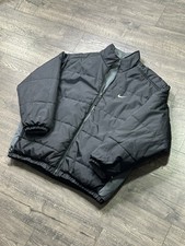 Vintage 90 s NIKE Reversible Black/Grey Full-Zip Puffer Jacket Adult SIZE LARGE