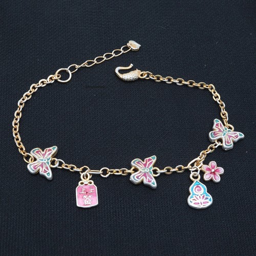 Pure 999 Fine Silver Women Bracelet Bright Butterfly Cable Link Chain 8.2inch - Picture 2 of 5