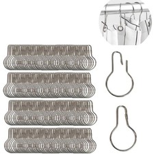 Shower Curtain Hooks, Rust-Resistant Shower Hooks, Decorative Metal Shower Cu...