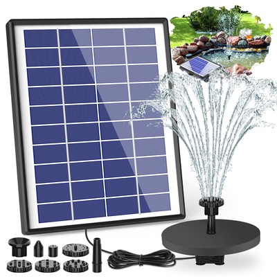 Solar-betriebene Teichpumpe mit 6.5W Panel und 1500mAh Akku für Garten & Teich