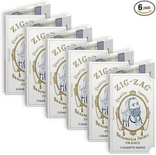ZIG-ZAG Rolling Papers - Original White 70 mm Paper - Natural Gum 32 Ct (6 Pack)