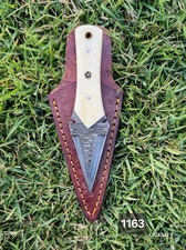 Mini Collectible Combat Dagger Crusher Double Edged Fixed Knife with Sheath