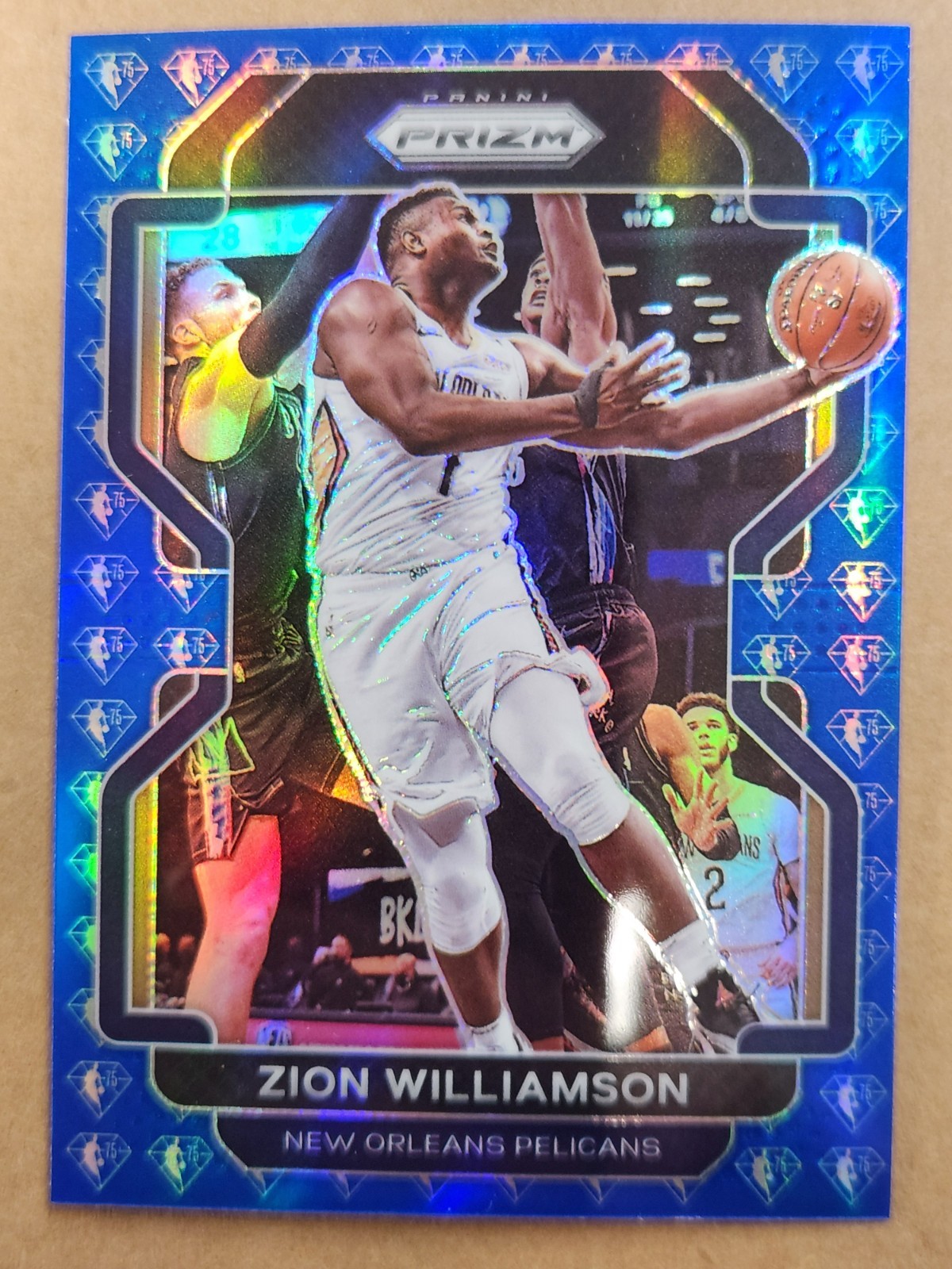 ZION WILLIAMSON 108 2021-22 Panini Prizm Basketball BLUE NBA 75th PRIZM PELICANS