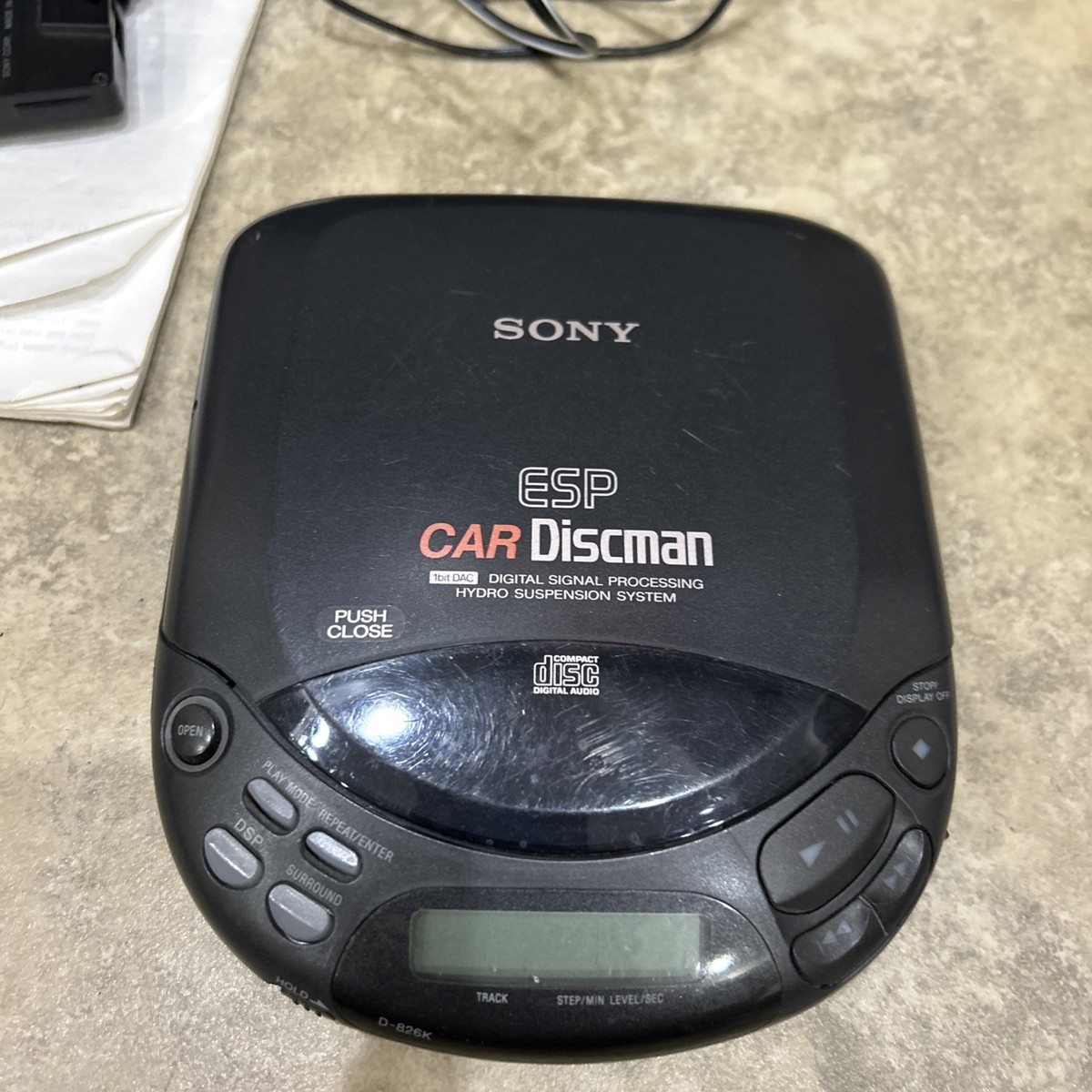 SONY Diskman 美品 Sony ESP Car Discman D-826K Portable CD Player And extras-Not
