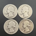 Lot of 4 Washington Silver Quarter Various Dates 1934 1935 1936 1948s