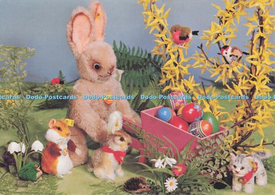 D274091 Ostergrüße Hasen und Eier