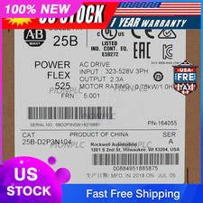 Allen-Bradley AB 25B-D2P3N104 PowerFlex 525 0.75kW 1Hp AC Drive Factory Sealed