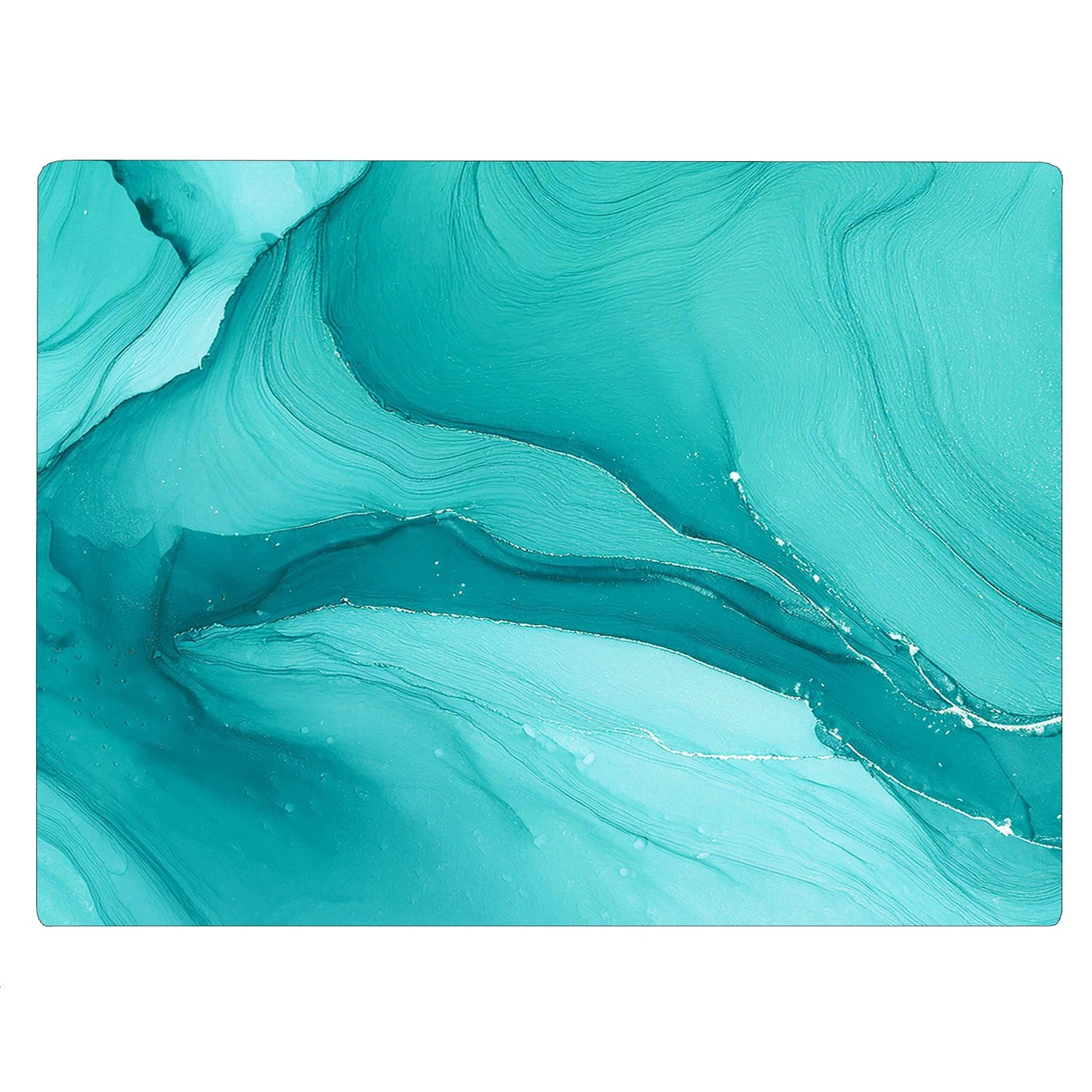 Aqua Blue Marble Kitchen Glass Cutting Board Ocean Decorative Gift Marbled Gr...
