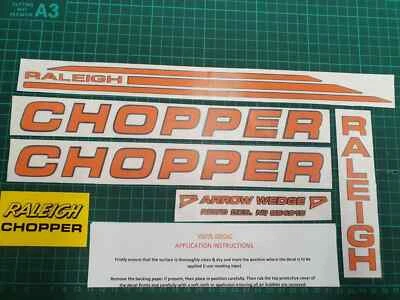 RALEIGH CHOPPER MK 2 DECAL SET - ORANGE - CHOPPER STICKERS - Image 1 of 2