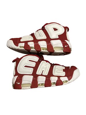 Size 9.5 - Nike Air More Uptempo x Supreme Red 2017 666032560716| eBay