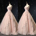 Elegant Light Pink Wedding Dresses Sweetheart with 3D Flowers A Line Bridal Gown