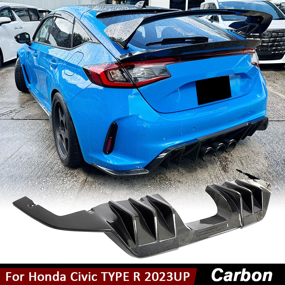 For Honda FL5 Civic TYPE R 2023UP Carbon Fiber Rear Bumper Diffuser Lip Spoiler
