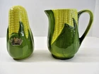 Vtg SHAWNEE USA Corn King Butter Pitcher #70 4-3/4" and Salt Shaker w Sticker