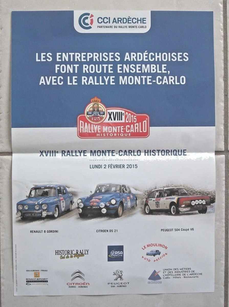AFFICHE RALLYE MONTE Carlo Peugeot 205 T16 turbo Poster EUR 55,00