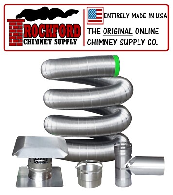 6'' 316 Flexible Chimney Liner Tee Kit or Insert Kit with Optional Insulation