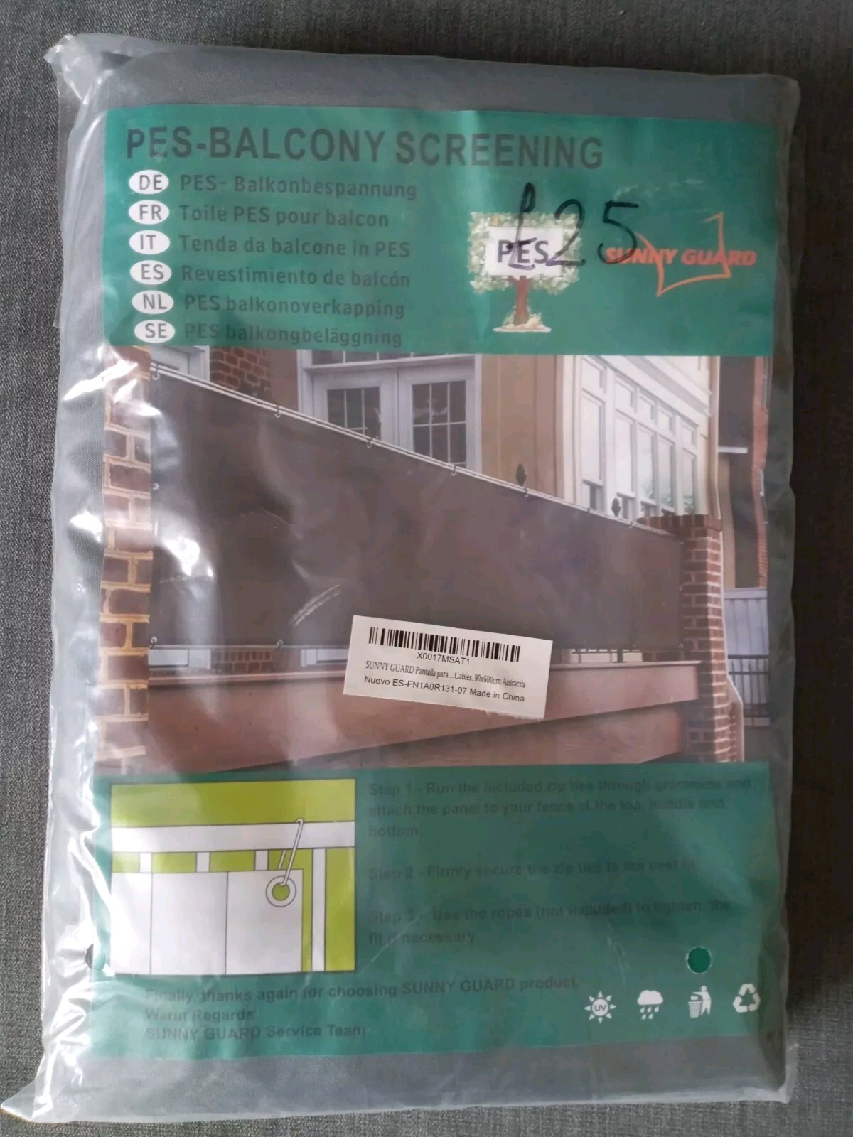 balcony privacy screen grey