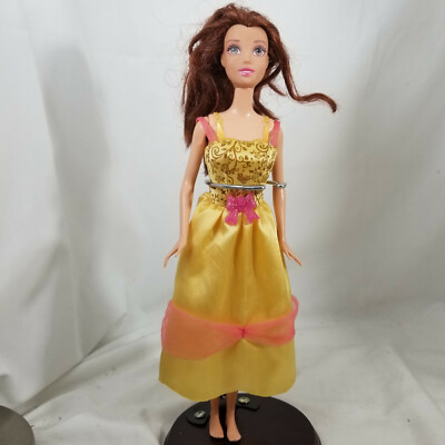 Belle Barbie Doll Disney Beauty The Beast Removable Gold Dress To Bathing Suit Ebay