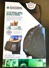 SHERPA 2 In 1 Airplane Pet Carrier Backpack, Guaranteed On Board, Black NEW