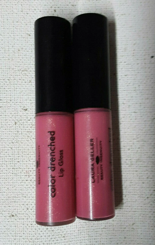 2 tube lot LAURA GELLER COLOR DRENCHED LIP GLOSS lipgloss PIAZZA PINK unsealed - Image 3 of 4